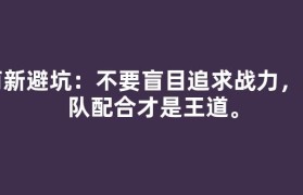 萌新避坑：不要盲目追求战力，组队配合才是王道。