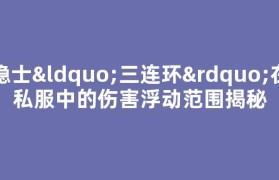 隐士“三连环”在私服中的伤害浮动范围揭秘