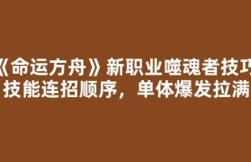 《命运方舟》新职业噬魂者技巧：技能连招顺序，单体爆发拉满