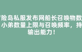 冒险岛私服发布网船长召唤物数量：小弟数量上限与召唤频率，持续输出能力！